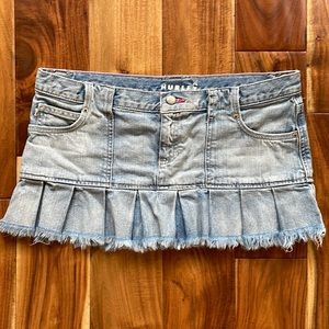 Hurley denim pleated mini skirt